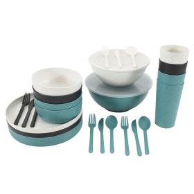 28-Piece Eco-Friendly Recycled Plastic Dinnerware Set
