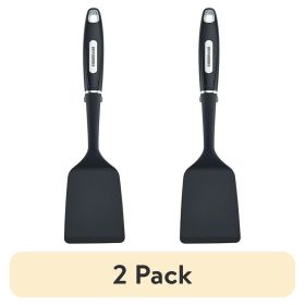 (2 pack) Professional Nylon Kitchen Spatula/Turner with Black Plastic Handle